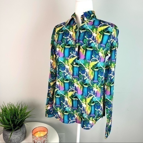 Creatures of the Wind Tops - Creatures of the Wind Womes Tile Print Button Blouse size 0